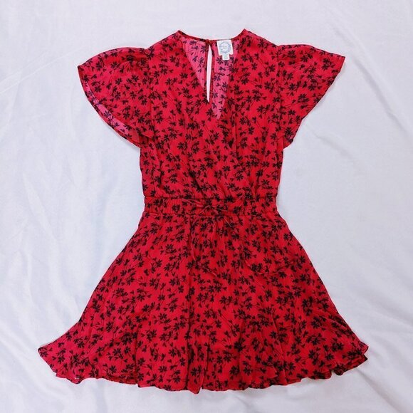 Blue Rain Bright Pink & Navy Floral Cross Over Dress Size XS - Picture 3 of 4